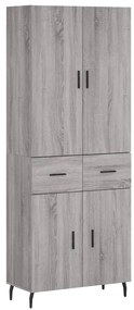 vidaXL Ντουλάπι Γκρι Sonoma 69,5 x 34 x 180 εκ. Επεξεργασμένο Ξύλο
