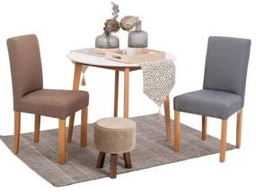 Καρέκλα Τραπεζαρίας Τ-11 Sawana Fylliana Γκρί - Φυσικό 45x40x90εκ. 2αδα 45x40x90 εκ.