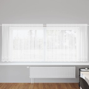 vidaXL Κουρτίνα Δαντέλας με κουρτίνες Λευκό 300 x 140 cm Πολυεστέρας