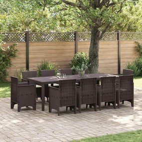vidaXL Σετ Τραπεζαρίας Κήπου 11 pcs Καφέ 250 x 100 x 73 εκ