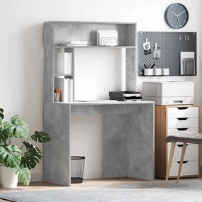 vidaXL Γραφείο Γκρι σκυροδέματος 91 x 50 x 149 εκ Επεξεργασμένο ξύλο