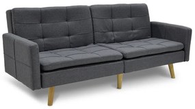 Καναπές-κρεβάτι Flexible pakoworld σε ανθρακί ύφασμα 198x87x76εκ
