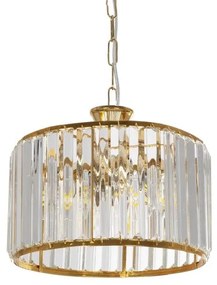 GLAMOROUS 203-0094 Κλασικό Κρεμαστό Φωτιστικό Κρύσταλλα Τρίφωτο 3 x E27 IP20 Χρυσό Μεταλλό με Διάφανο Κρύσταλλο-Μ28 Globostar 203-0094 Χρυσό
