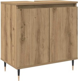 vidaXL Ντουλάπι μπάνιου Δρυς τεχνίτης 58x33x60 cm Κατασκευασμένο ξύλο