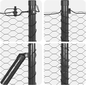 vidaXL Στύλος Περιφράξεων Γκρι 25 x 1,2 μ (25 mm δίχτυ) Ατσάλι