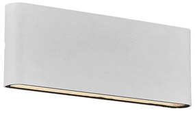 Φωτιστικό Τοίχου Kinver 26 2118181001 26x9cm Led 990Lm 10W 3000K IP54 White Nordlux Aluminium, Glass