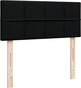 vidaXL Κρεβάτι Boxspring με Στρώμα Μαύρο 120x200 εκ. Υφασμάτινο