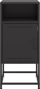 vidaXL Κομοδίνο Μαύρο 36x39x78 εκ. από Χάλυβα