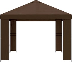 vidaXL Κιόσκι 4 x 3 μ Καφέ Πολυεστέρας και Χάλυβας 190 gsm