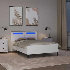 vidaXL Σκελετός Κρεβατιού με κεφαλάρι Λευκό 120 x 200 cm Τεχνητό Δέρμα