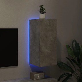vidaXL Έπιπλο Τηλεόρασης με LED Γκρι Σκυροδέματος 30,5x35x70 εκ.