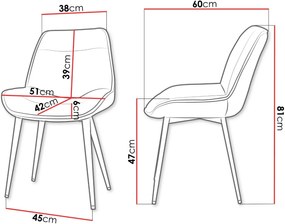 Καρέκλα Muz DC 1084 2τμχ-Gkri
