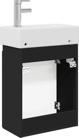 vidaXL Μονάδα μπάνιου με βρύση Μαύρο 45,5 x 22,5 x 84 εκ
