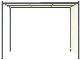 vidaXL Τεντοπέργκολα με Ρυθμιζόμενη Οροφή Λευκή Κρεμ 3 x 3 μ. Ατσάλινη