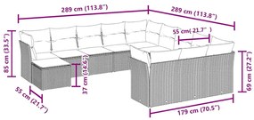 vidaXL Σαλόνι Κήπου 12 Τεμαχίων Καφέ Συνθετικό Ρατάν με Μαξιλάρια