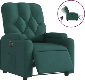 vidaXL Πολυθρόνα Ανακλινόμενη Ηλεκτρική Πράσινο Υφασμάτινη