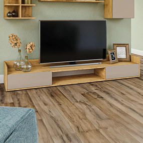 Έπιπλο TV Callisto Χρυσό Δρυς-Γκρεζ 200x40x30cm
