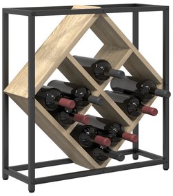 vidaXL Ράφι κρασιών Sonoma Oak 51x18x52,5 εκ. Κατασκευασμένο από ξύλο με επεξεργασία