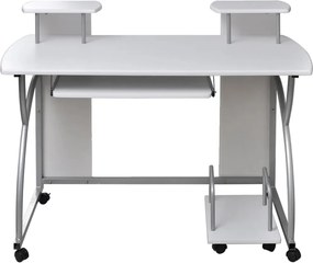 vidaXL Γραφείο Υπολογιστή Λευκό 110 x 52 x 88,5 εκ. Επεξεργασμένο Ξύλο