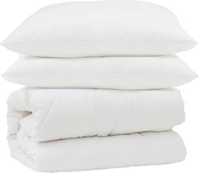 vidaXL Σετ Παπλωμάτων 3 pcs Λευκό Μικροΐνες και Φτερά Από Πούπουλο