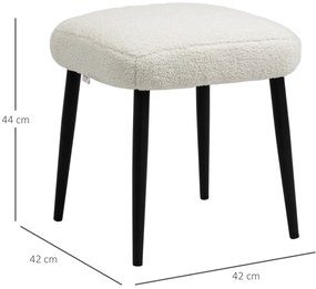 HOMCOM Σκαμπό, σκαμπό καθίσματος, εμφάνιση κασμίρ, υποπόδιο, κρεμ-λευκό