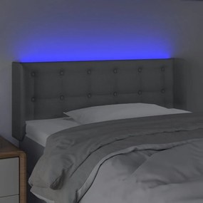 Κεφαλάρι Κρεβατιού LED Ανοιχτό Γκρι 93x16x78/88 εκ. Υφασμάτινο - Γκρι
