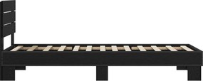 vidaXL Κρεβάτι με Κεφαλάρι Μαύρη Δρυς 80 x 200 cm Επεξεργασμένο Ξύλο