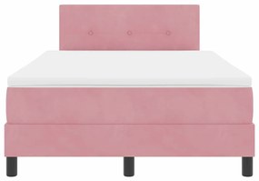 vidaXL Κρεβάτι με Ελατήρια και Στρώμα Ροζ 120 x 200 cm ύφασμα