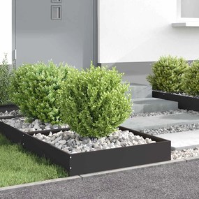 vidaXL Περίγραμμα γκαζόν 6 pcs Μαύρο 60 x 60 x 13 εκ Ατσάλι