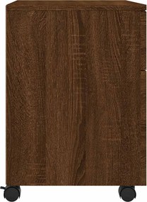 vidaXL Αρχειοθήκη Φορητή Καφέ Δρυς 45x38x54 εκ. Επεξ. Ξύλο με Ρόδες