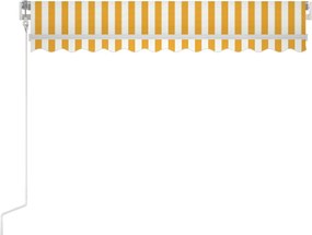 vidaXL Αναδιπλούμενη τέντα Κίτρινο και Λευκό 350 x 250 εκ