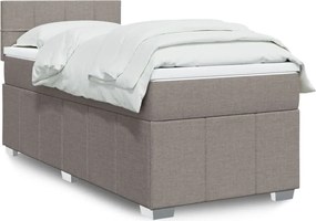 vidaXL Κρεβάτι Boxspring με Στρώμα Taupe 90x190 εκ.Υφασμάτινο