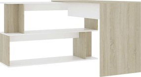 vidaXL Γραφείο Γωνιακό Λευκό/Sonoma Δρυς 200 x 50 x 76 εκ. Επεξ. Ξύλο