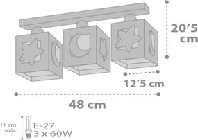 MoonLight Green τρίφωτο οροφής ράγας (63233NH)