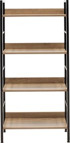 Βιβλιοθήκη- Ραφιέρα Ramon pakoworld φυσικό-μαύρο 60x28x125,5εκ