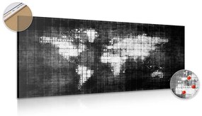 Εικόνα ενός κόσμου από φελλό σε έναν ασπρόμαυρο χάρτη - 100x50  arrow