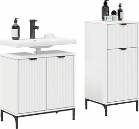 vidaXL Σετ Επίπλων Μπάνιου 2 τμχ. Λευκό 39,5 x 36 x 88 εκ