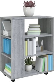 vidaXL Ντουλάπι Με Ροδάκια Γκρι Sonoma 60 x 35 x 75 εκ. Επεξεργ. Ξύλο