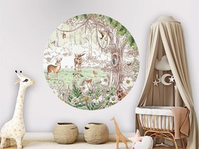 Forest Friends Spring Ταπετσαρια Τοιχου Πρασινο Στρογγυλη 80cm