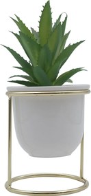 Τεχνητό Φυτό σε Κεραμικό Γλαστράκι σε Μεταλλική Βάση 9.5x18cm