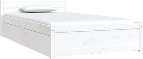 vidaXL Πλαίσιο Κρεβατιού με Συρτάρια Λευκό 90 x 190 εκ Single