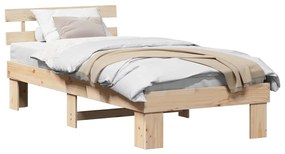 vidaXL Σκελετός Κρεβατιού Καφέ 100 x 200 cm Μασίφ ξύλο πεύκου