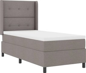 vidaXL LED Κρεβάτι με βάθρο με στρώμα Taupe 100 x 200 cm ύφασμα