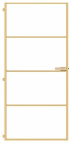 vidaXL Εσωτερική Πόρτα Χρυσή 93 x 201,5 εκ. Ψημένο Γυαλί &amp; Αλουμίνιο