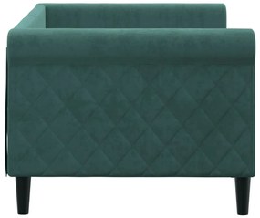 vidaXL Καναπές Κρεβάτι Σκούρο Πράσινο 80 x 200 εκ. Βελούδινος