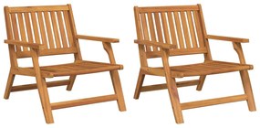 ΣΕΤ ΕΠΙΠΛΩΝ ΚΗΠΟΥ 2 pcs Καφέ Στερεό Ξύλο Ακακίας