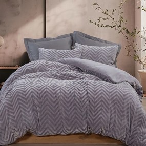 Παπλωματοθήκη Fleece Carmen (Σετ 2τμχ) Grey Nef-Nef Homeware Μονό 160x220cm Flannel