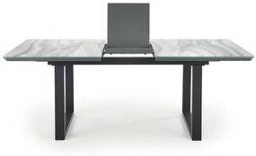 MARLEY extension table, color: top - white marble / grey, legs - black DIOMMI V-CH-MARLEY-ST