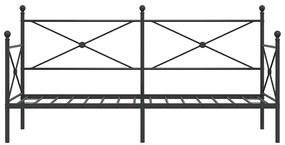 vidaXL Κρεβάτι ημέρας χωρίς στρώμα Μαύρο 90x200 cm Ατσάλι