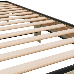 vidaXL Πλαίσιο Κρεβατιού Sonoma Δρυς 90x200 εκ. Επεξ. Ξύλο &amp; Μέταλλο